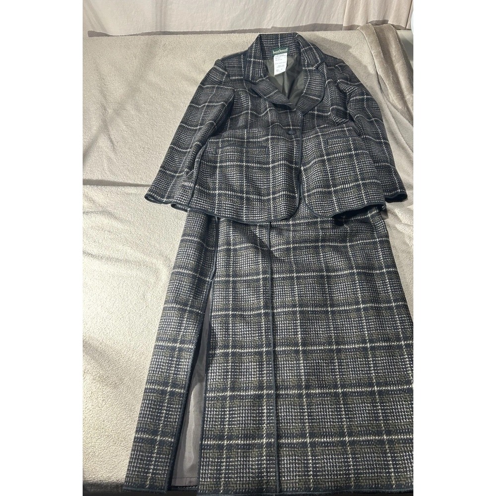 Harve Benard Womens Wool Plaid Skirt Suit Size 8 Blazer & Maxi Skirt 2-Piece